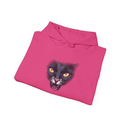 Black Cat Face Heavy Blend™ Hooded Sweatshirt
