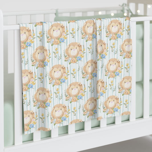Lion in Bloom Baby Swaddle Blanket
