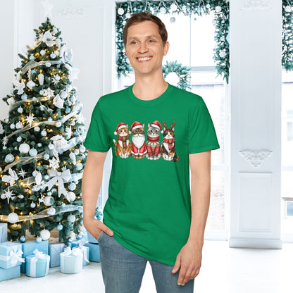 Santa Claus Cats Adult T-shirt