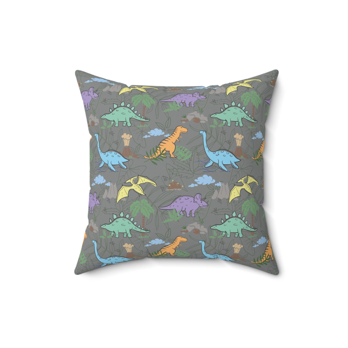 Prehistoric Playtime Throw Pillow