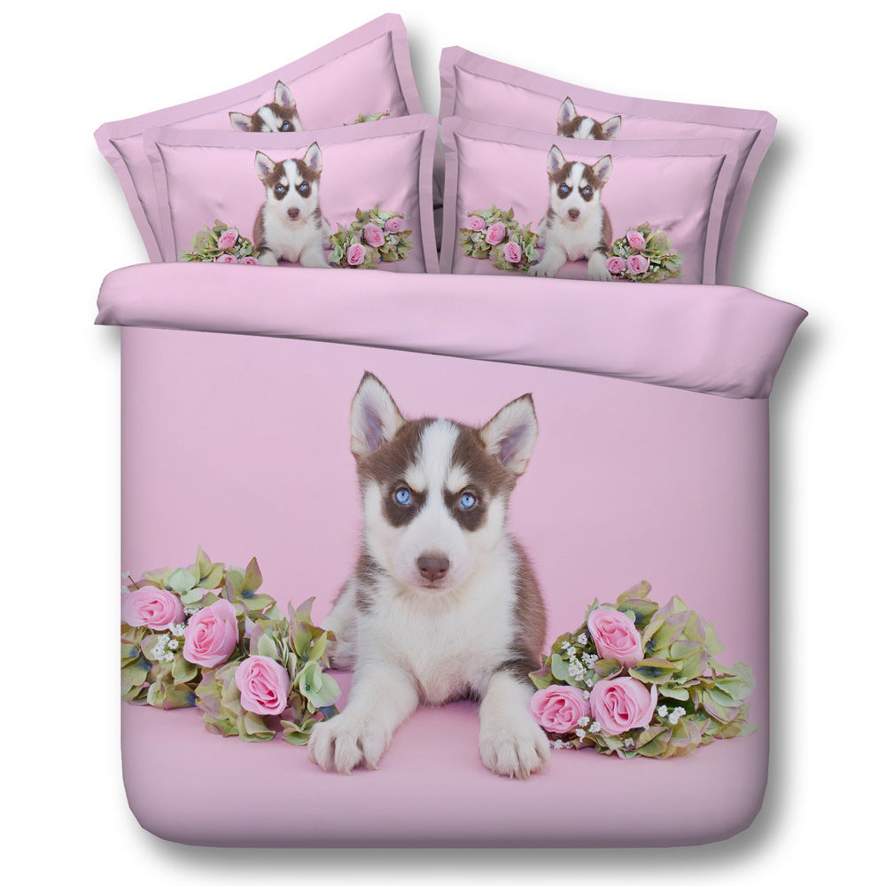 Blue-eyed Husky Print Bedding Duvet Set