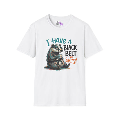 ""I Have A Black Belt in Sarcasm (Badger) Adult T-shirt