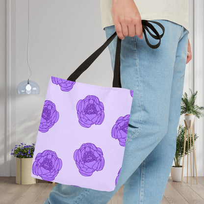 Lilac Mist Peonies Canvas Tote Bag