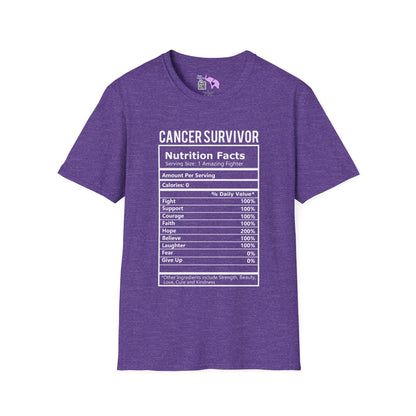 Cancer Survivor Nutrition Facts Adult T-shirt