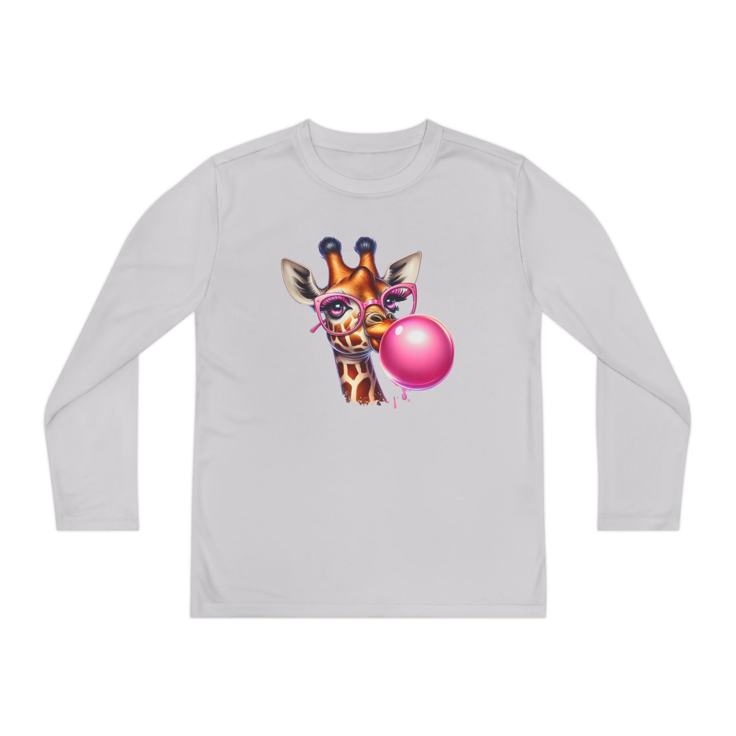 Girraffe Blowing Bubble Youth Long Sleeve Tee