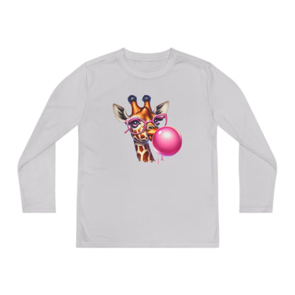 Girraffe Blowing Bubble Youth Long Sleeve Tee