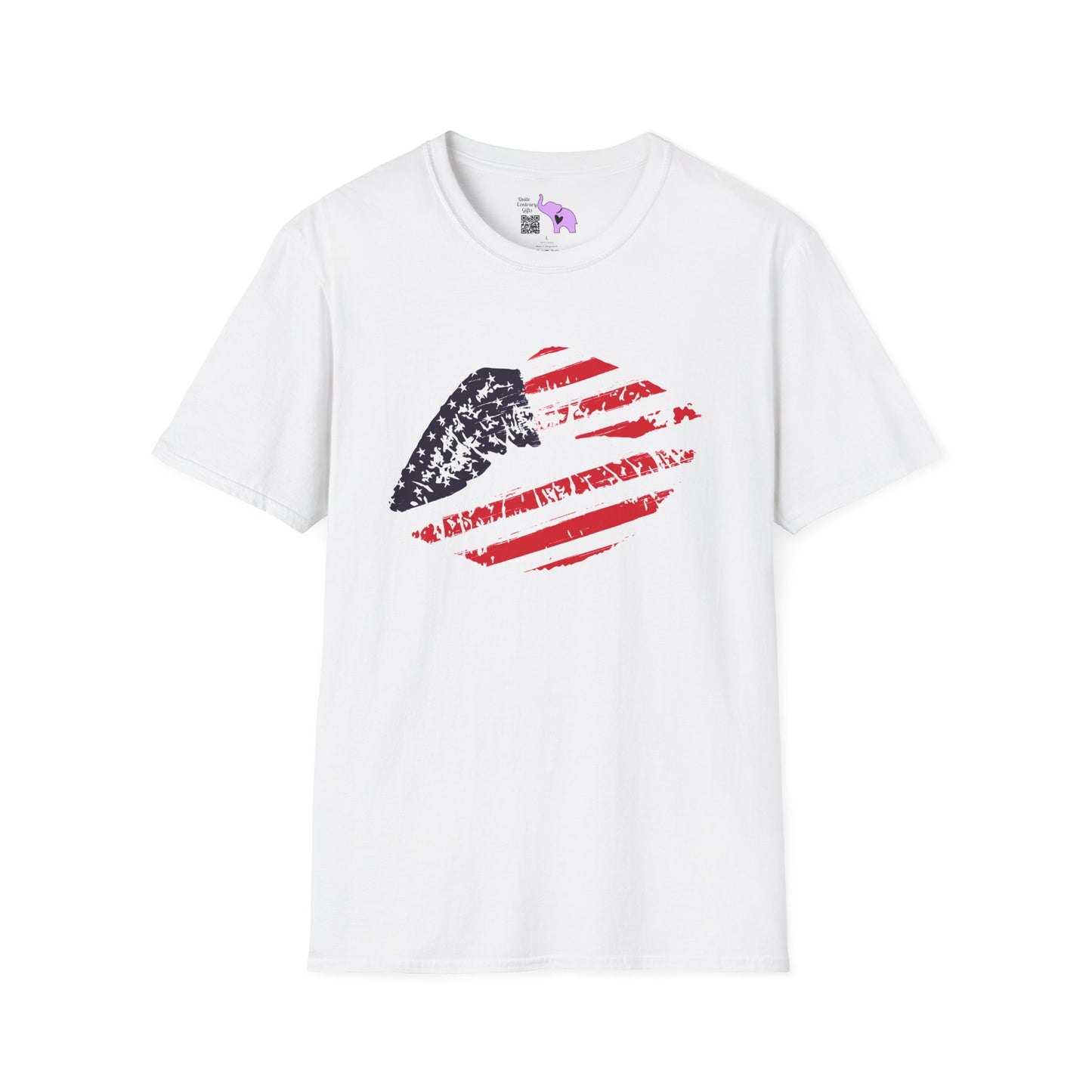 American Flag Lips Adult T-shirt