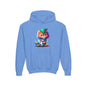 Cute Colorful Kitty w/Soccer Ball Youth Hoodie