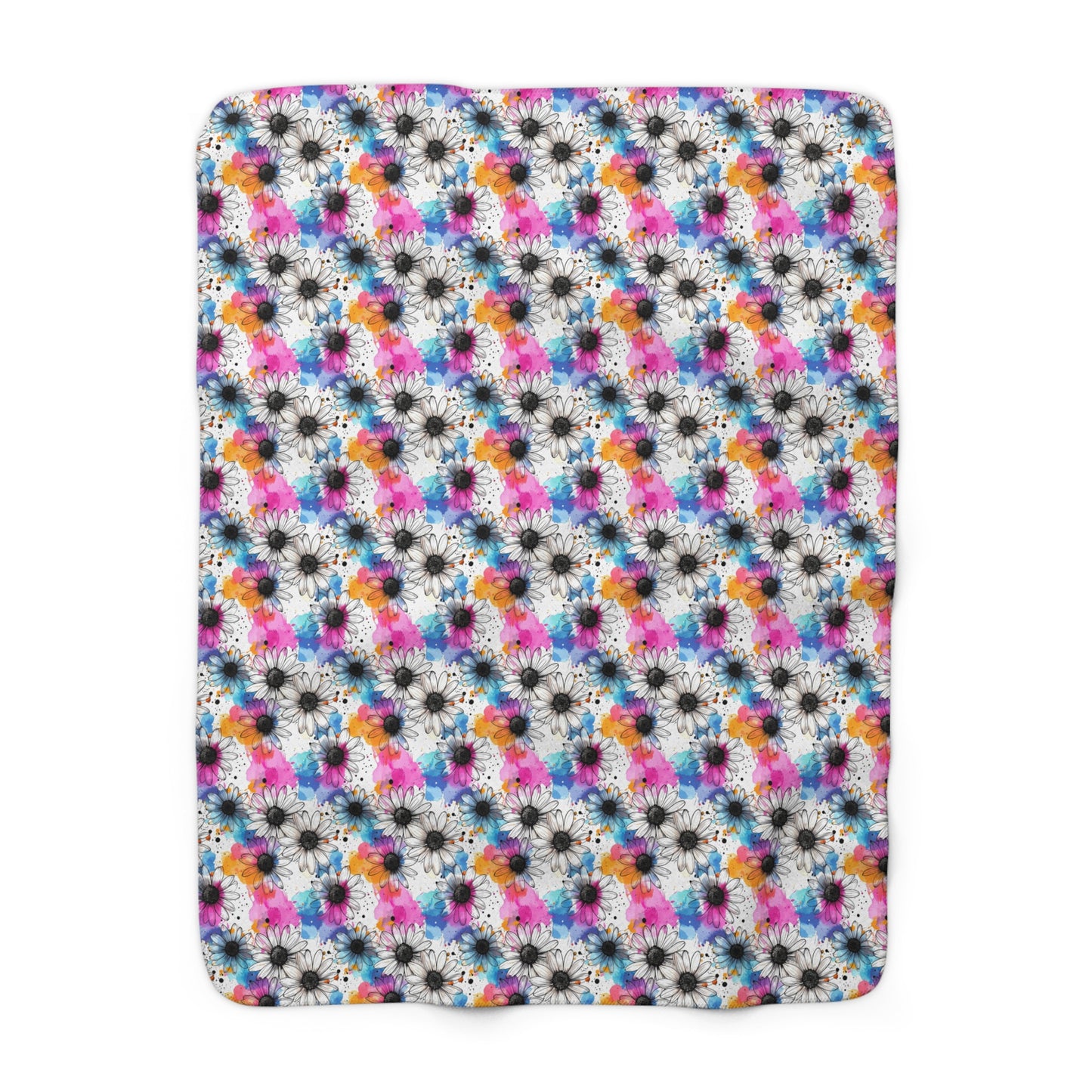 Watercolor Daisy Dream Fleece Blanket