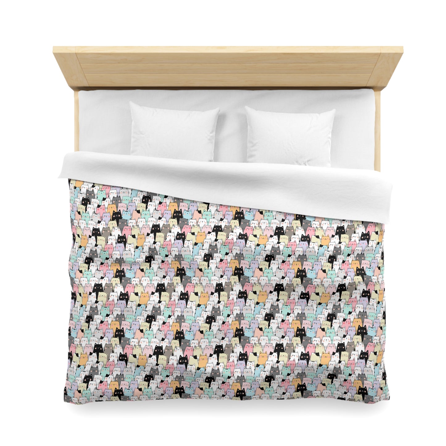 Cartoon Cats Microfiber Duvet Cover