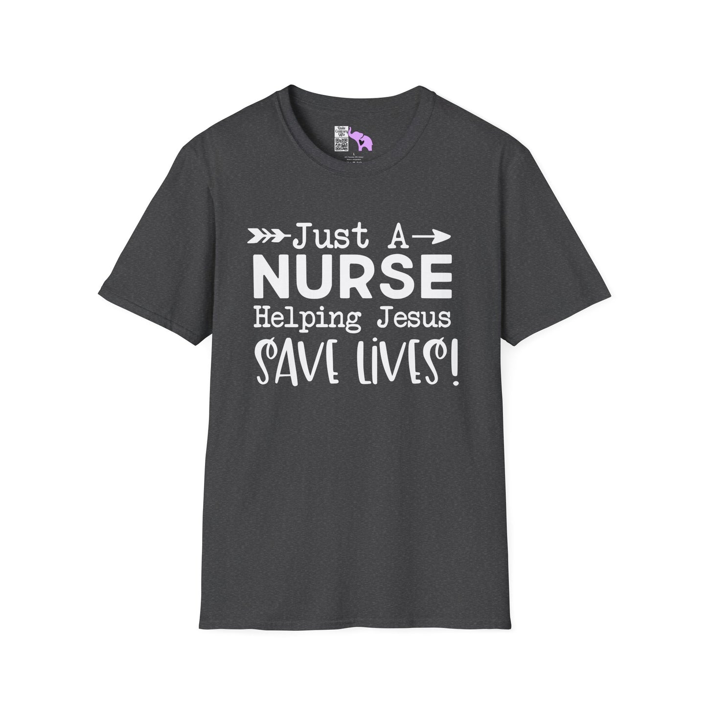 Just A Nurse Helping Jesus Save Lives Adult T-shirt