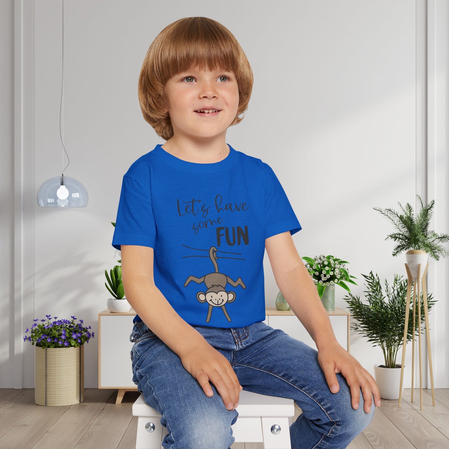 Let's Have Some Fun (Monkey) Heavy Cotton™ Toddler T-shirt