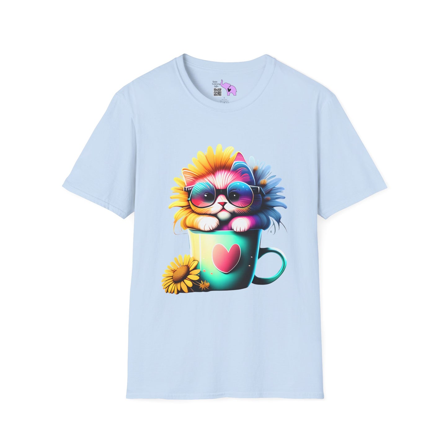 Cool Sunflower Kitten 2 Adult T-shirt