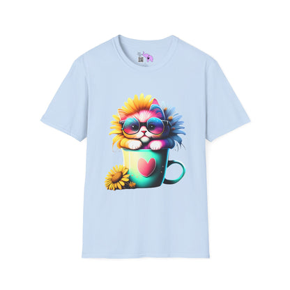 Cool Sunflower Kitten 2 Adult T-shirt