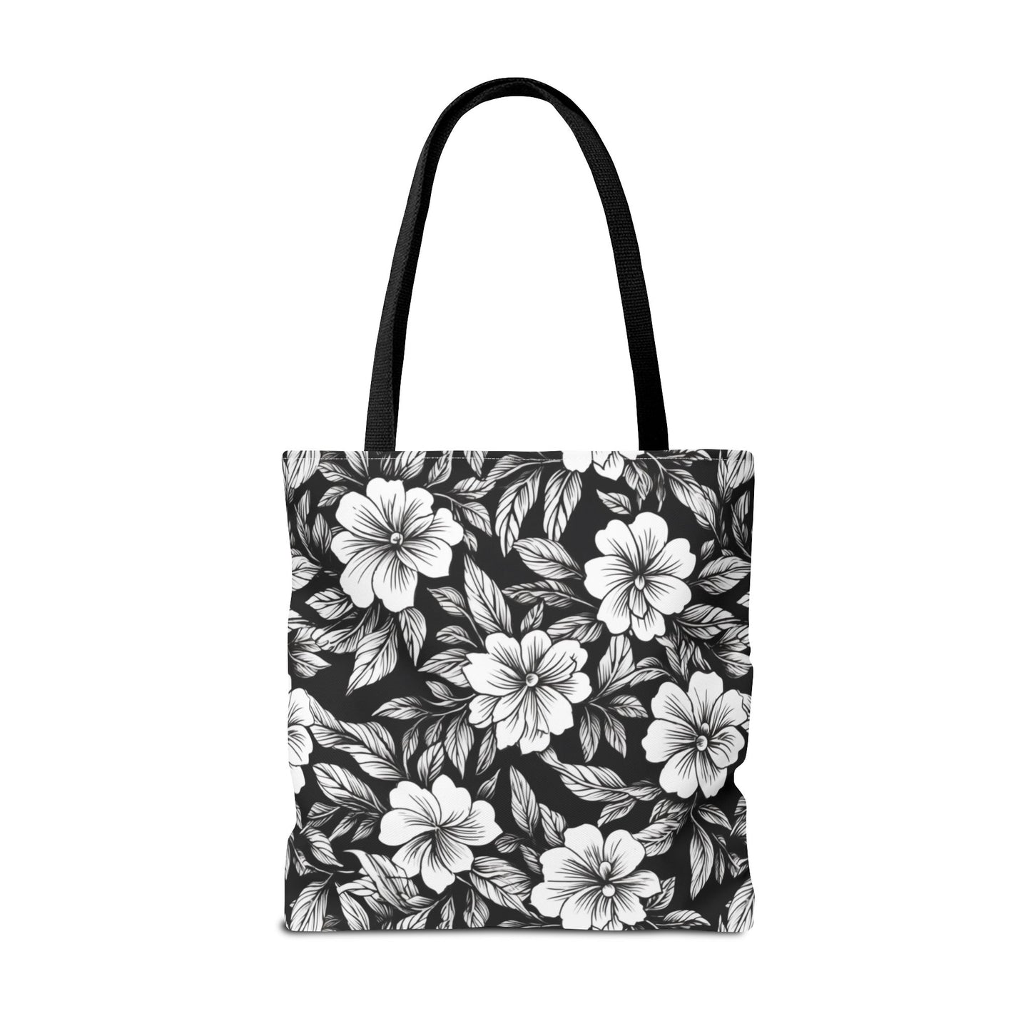 Monochrome Paradise Bloom Canvas Tote Bag
