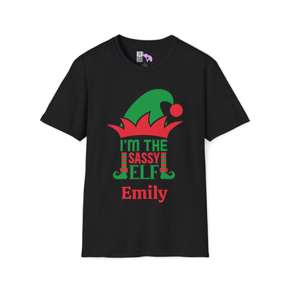 I'm The Sassy Elf Personalized Adult T-shirt