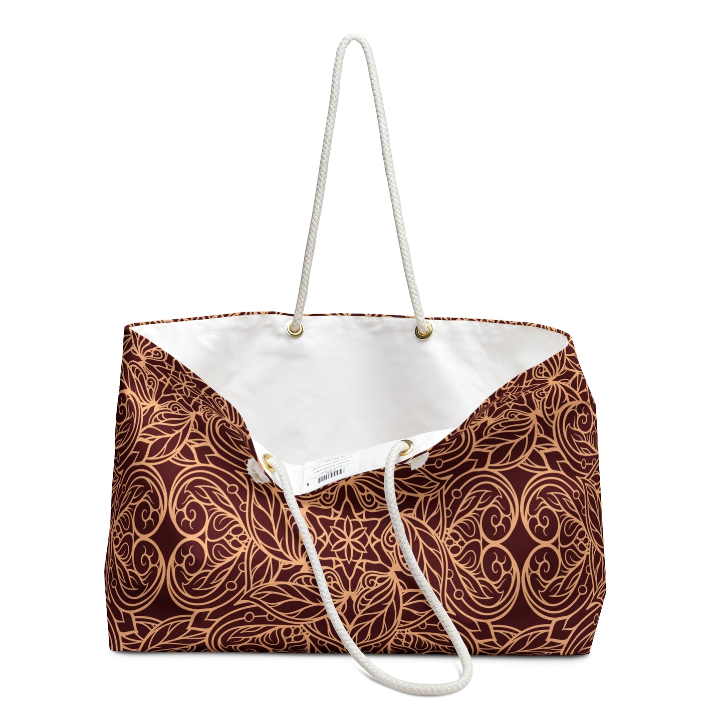 Golden Crimson Star Mandala Weekender Bag