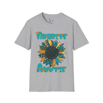 Favorite Auntie Teal/Gold Adult T-shirt