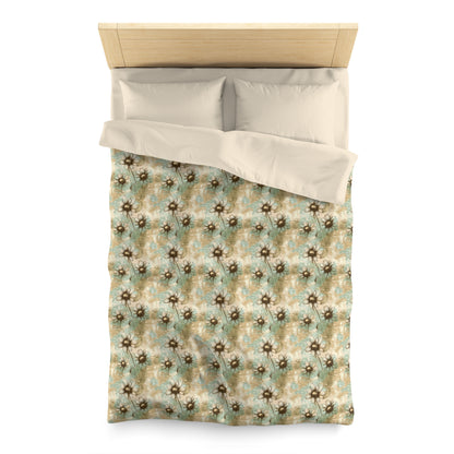 Worn Meadow Daisies Microfiber Duvet Cover