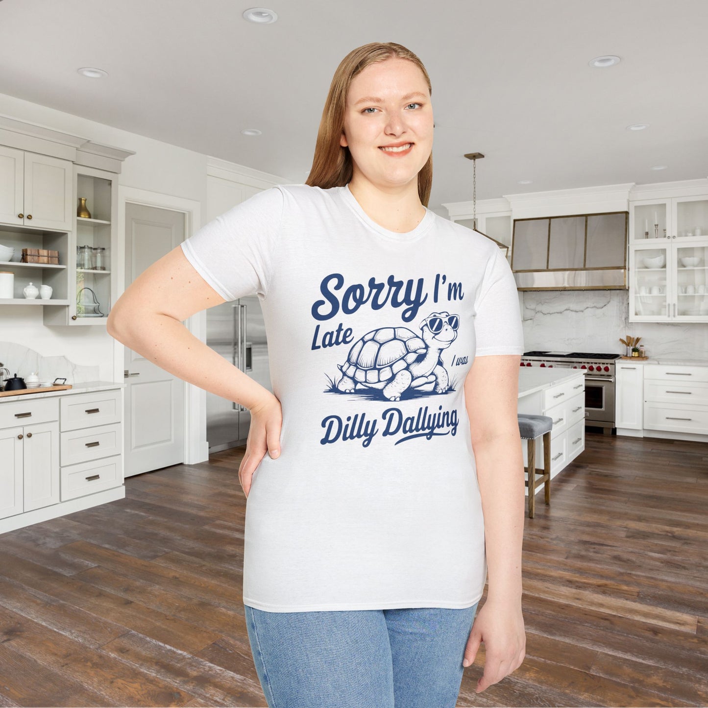 Sorry I'm Late I Was Dilly Dallying (Turtle) Adult T-shirt