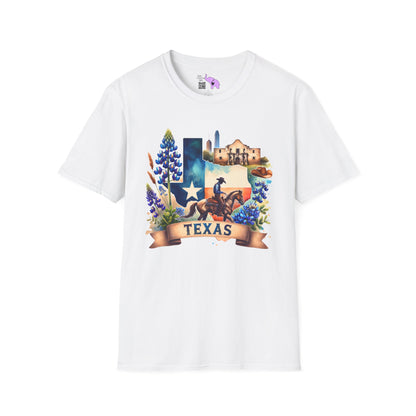 Texas Cowboy & Bluebonnets Adult T-shirt