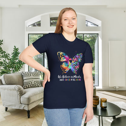 We Believe in Miracles Fight Cancer in All Colors 22 Adult T-shirt