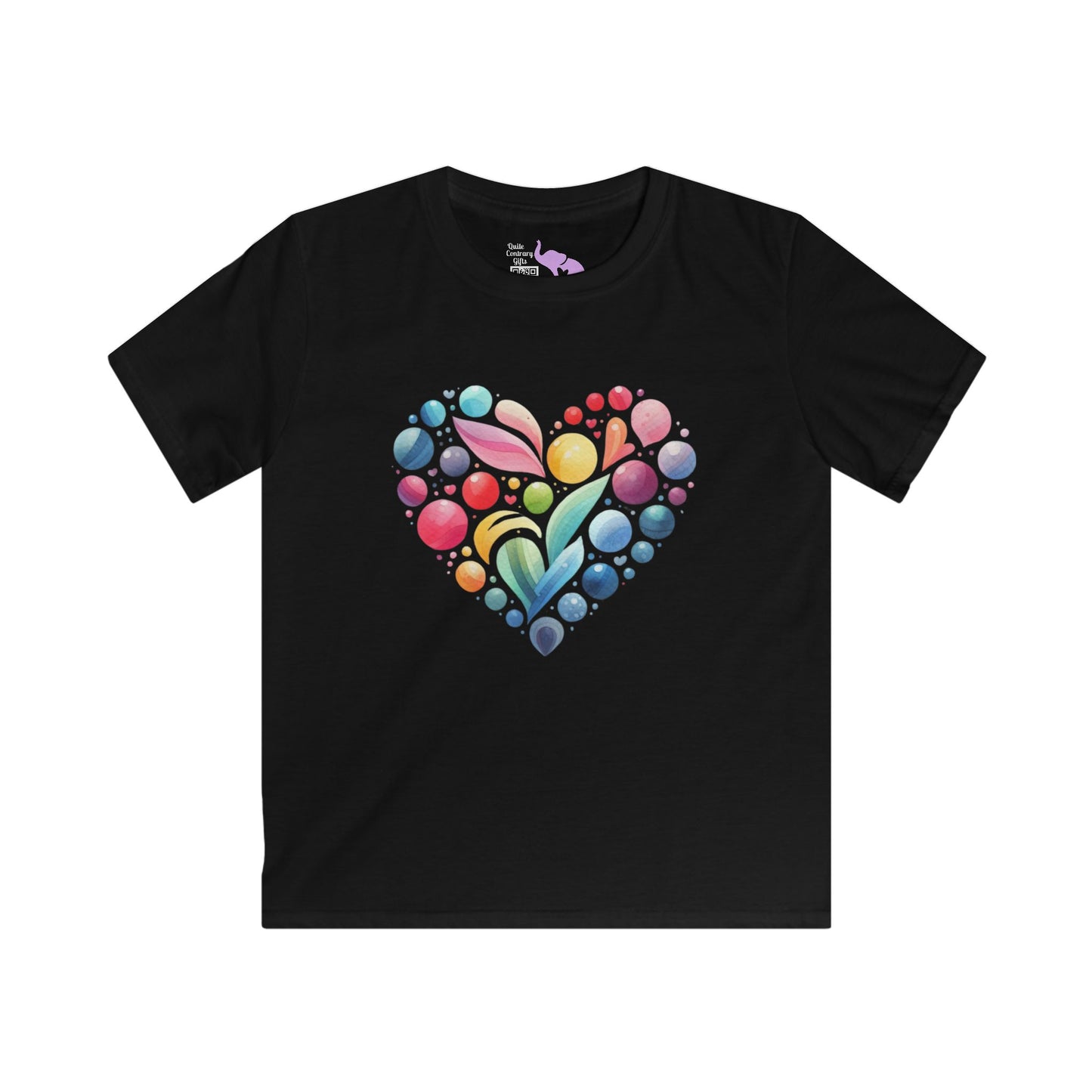 Color Pop Heart Youth Softstyle Tee