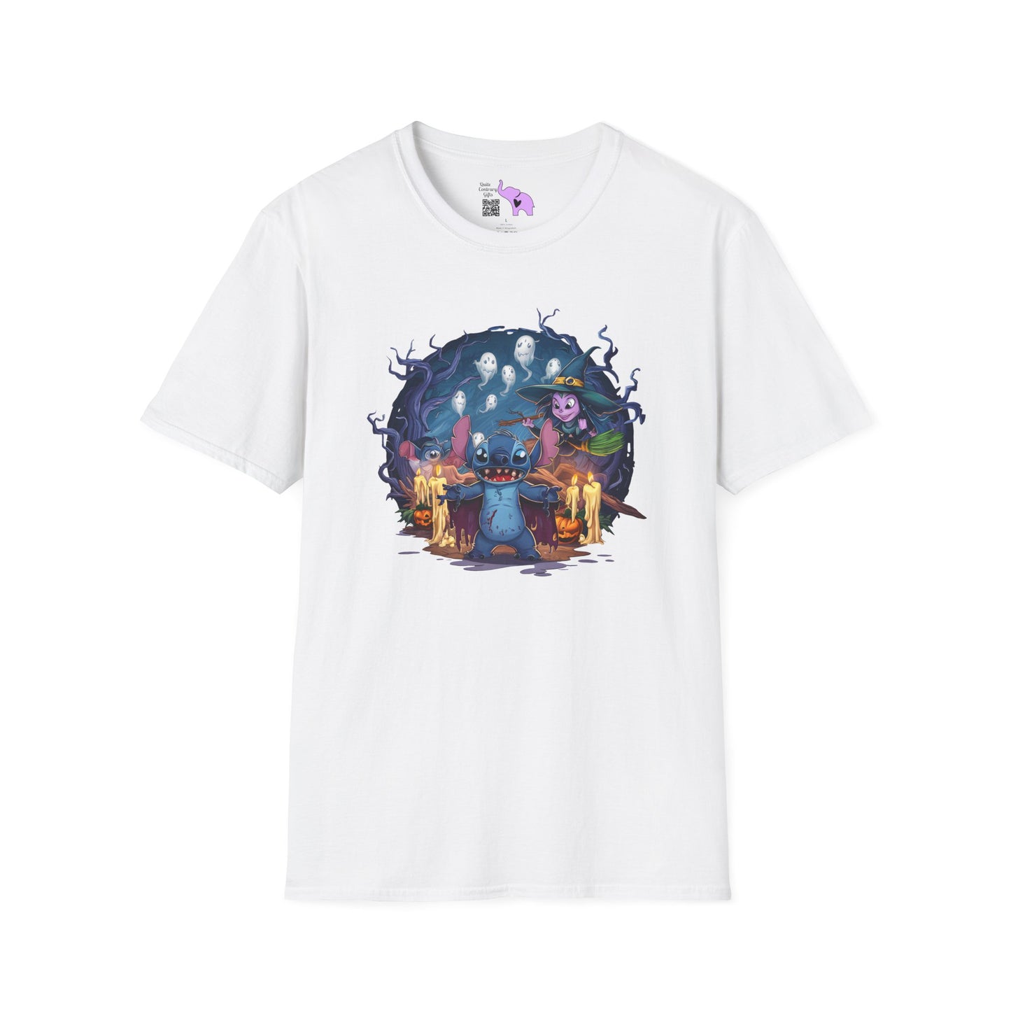 Halloween Stitch w/Ghosts and Witch Adult T-shirt