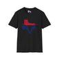 Red & Blue Texas Longhorn Adult Tshirt