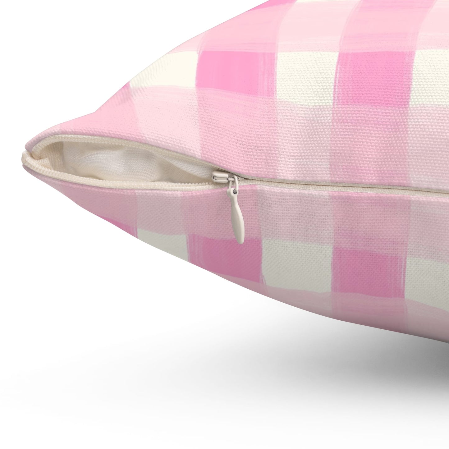 Dreamy Rose Gingham Throw Pillow