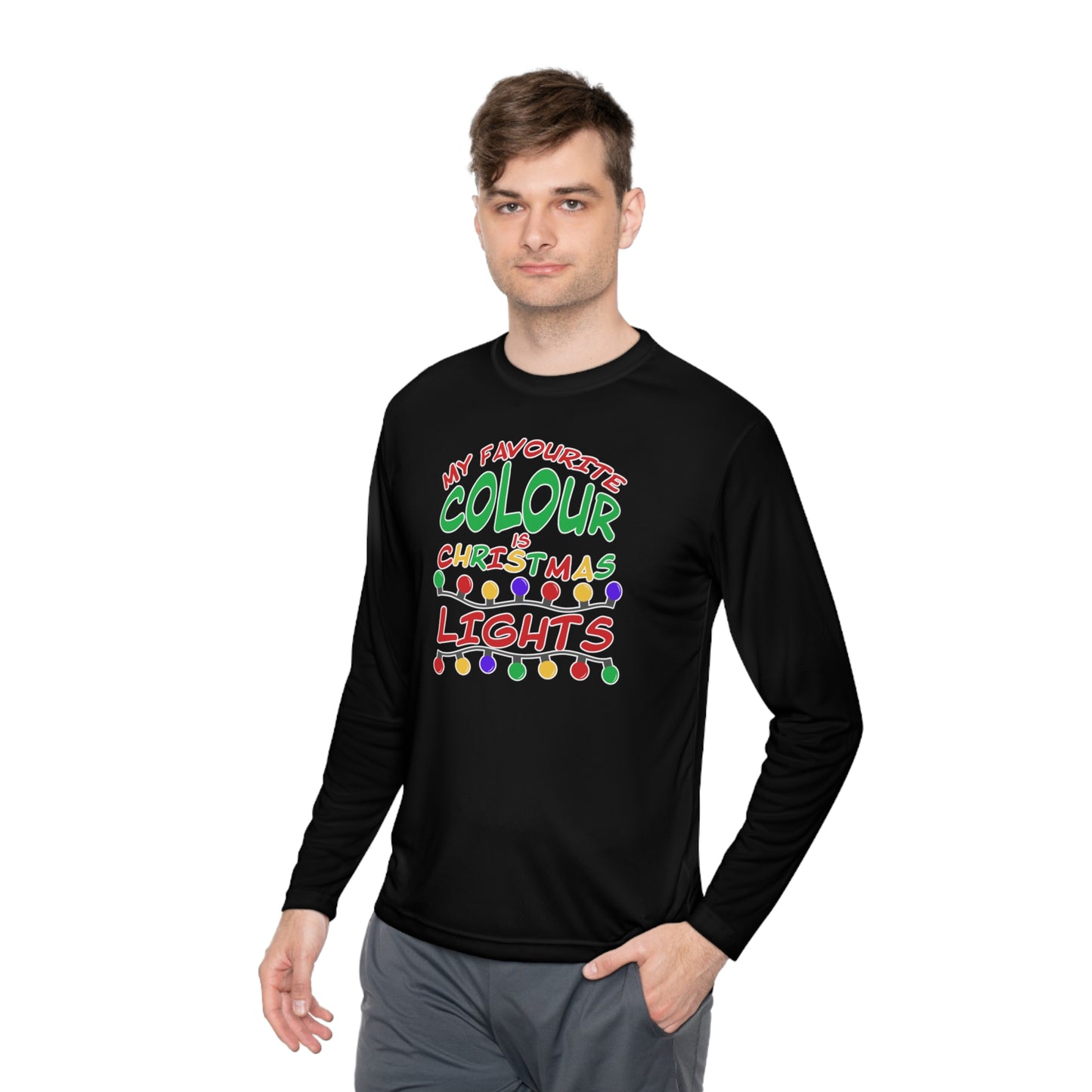 My Favourite Colour Is Christmas Lights Adult Long Sleeve Tee