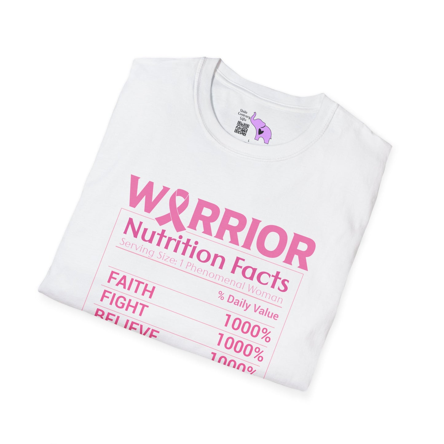 Breast Cancer Warrior Nutrition Facts Adult T-shirt