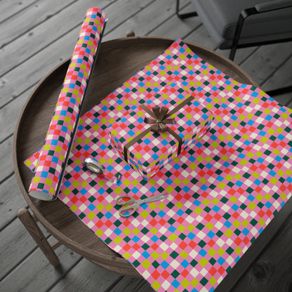 Bubblegum Grid Wrapping Paper