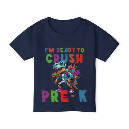 I'm Ready to CRUSH Pre-K Dinosaur Heavy Cotton™ Toddler T-shirt