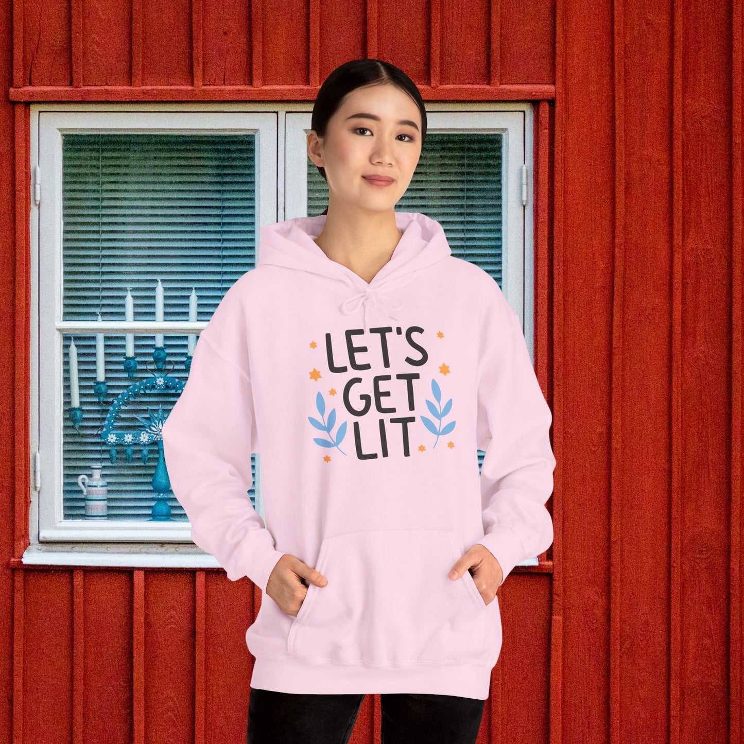 Hanukkah Let's Get Lit Heavy Blend™ Hooded Sweatshirt