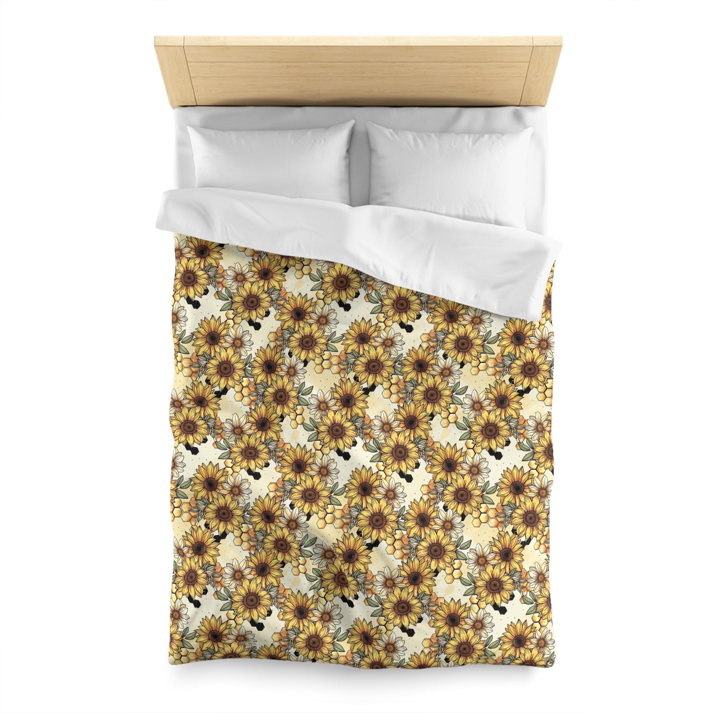 Honeycombs & Sunflowers Microfiber Duvet Cover