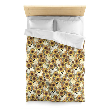 Honeycombs & Sunflowers Microfiber Duvet Cover