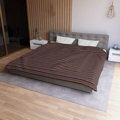 Midnight Clay Cairn Stripes Microfiber Duvet Cover