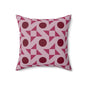 Crimson Pinwheels Throw Pillow