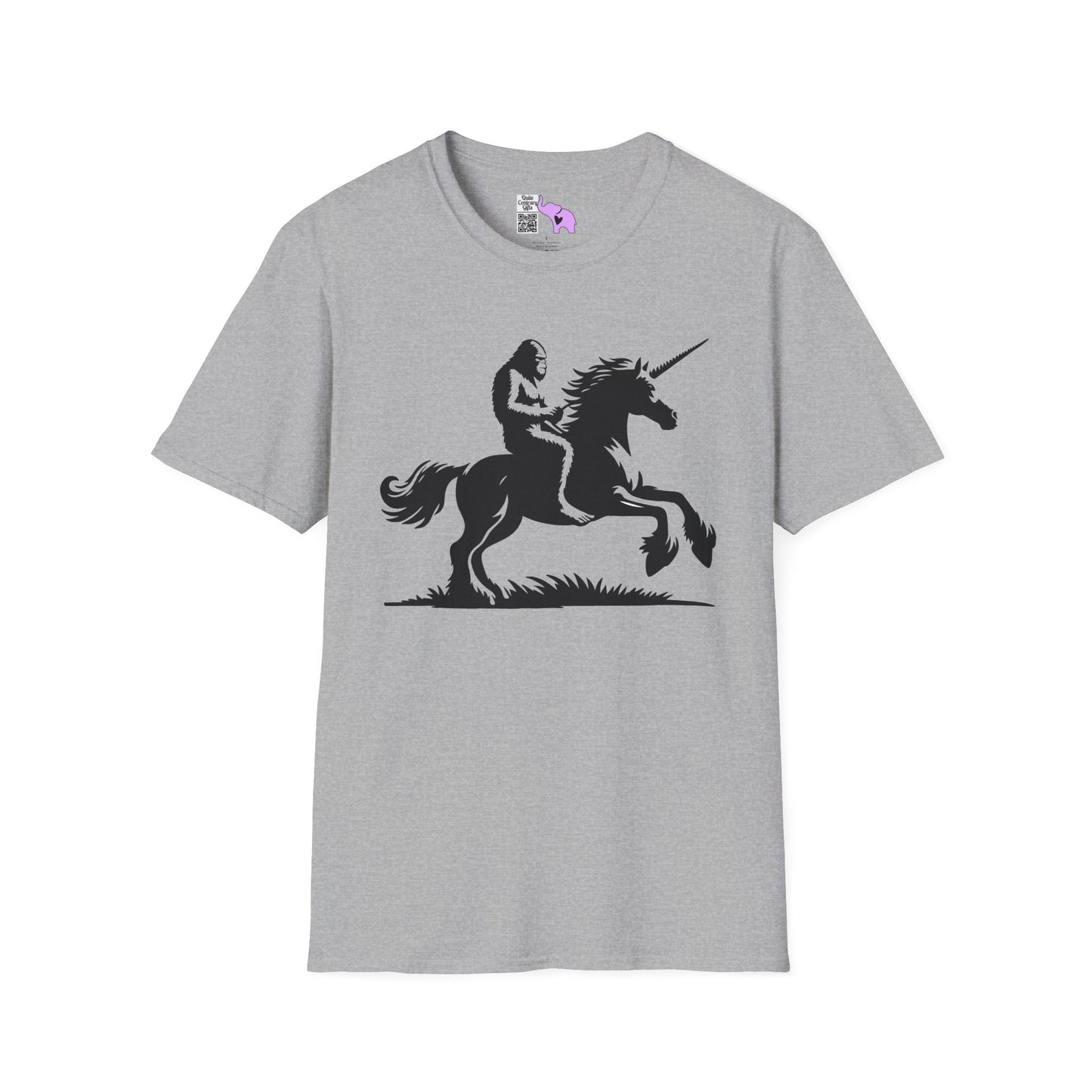 Bigfoot Rides A Unicorn Adult T-shirt