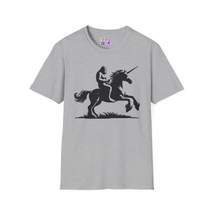 Bigfoot Rides A Unicorn Adult T-shirt