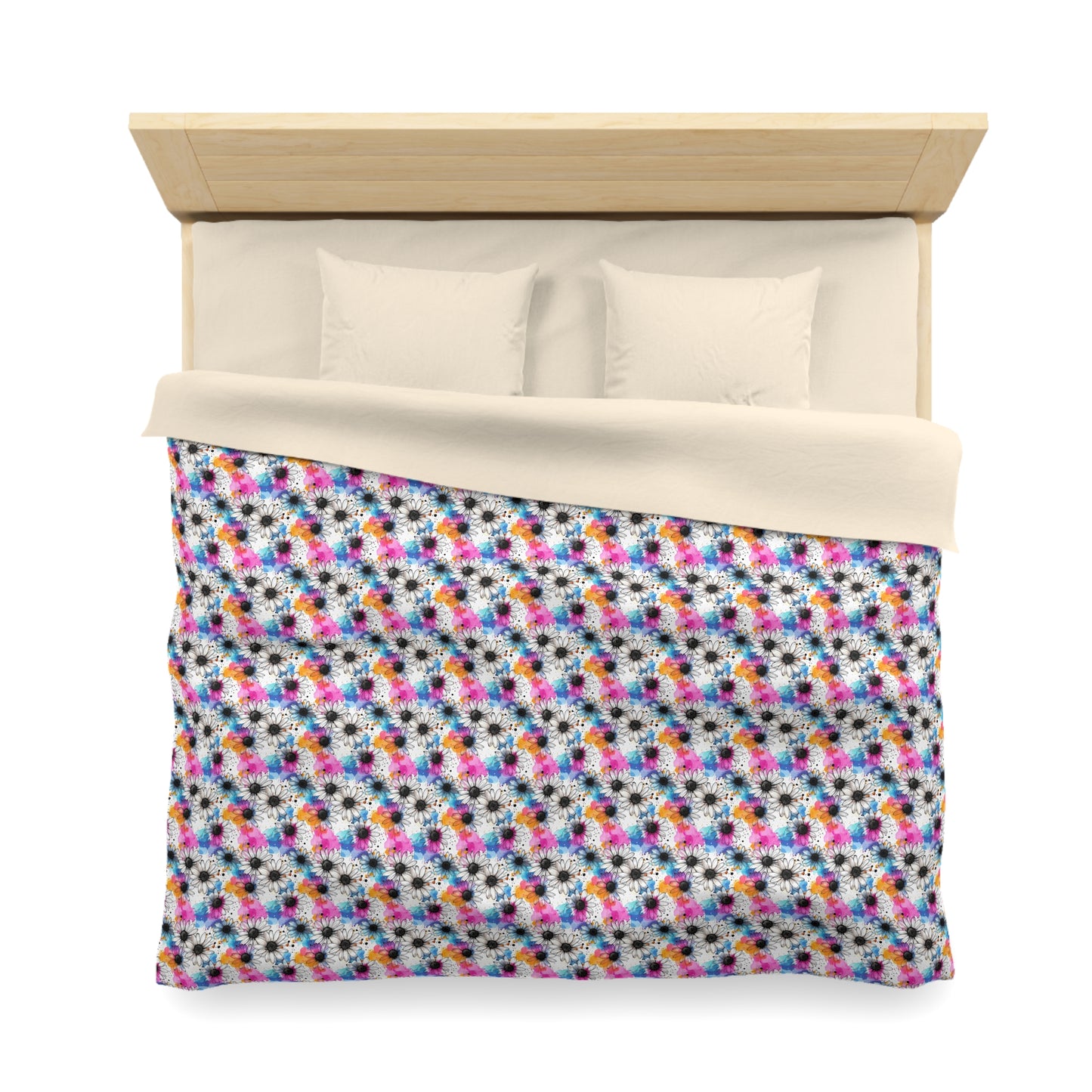 Watercolor Daisy Dream Microfiber Duvet Cover