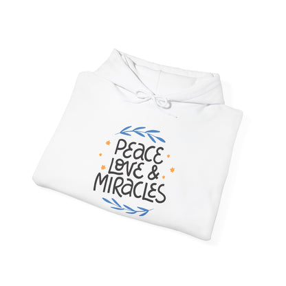 Hanukkah Peace Love & Miracles 2 Heavy Blend™ Hooded Sweatshirt