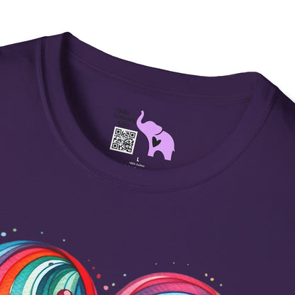 Blushing Rainbow Heart Adult T-shirt