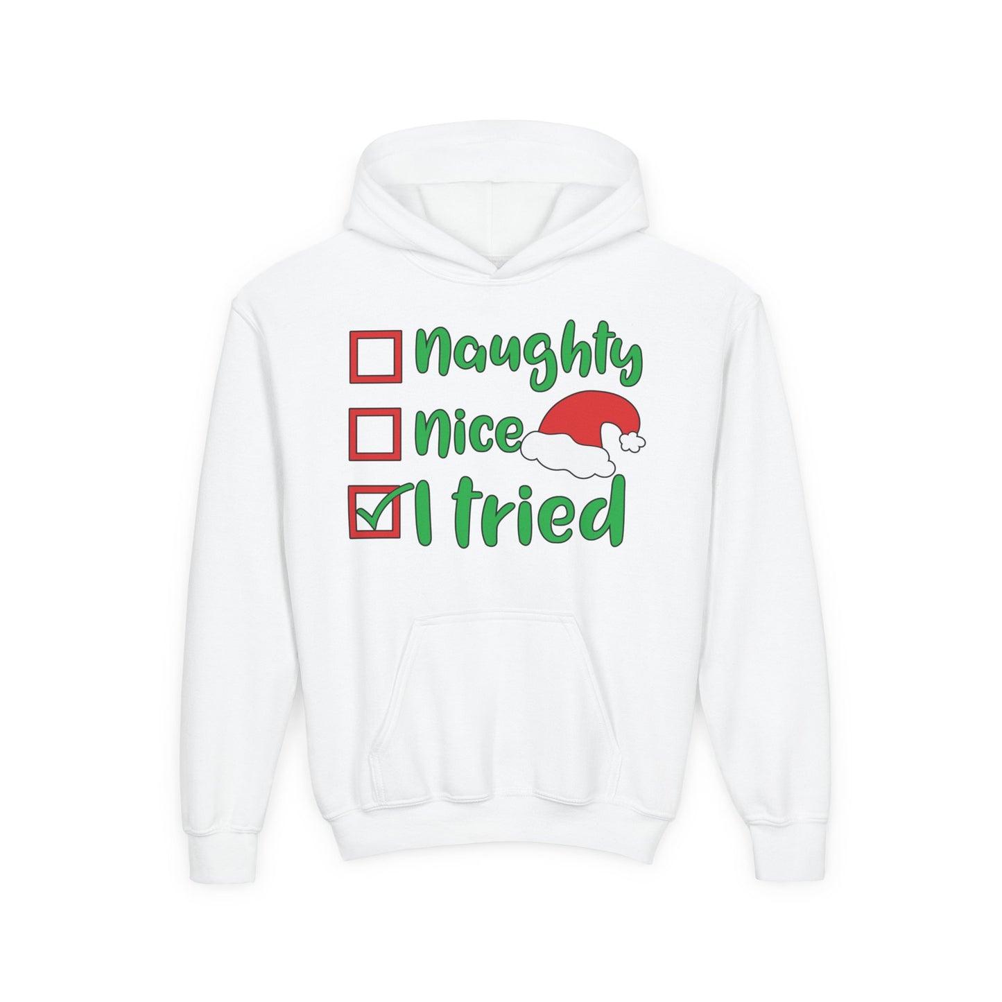 Naughty Nice I Tried Youth Hoodie