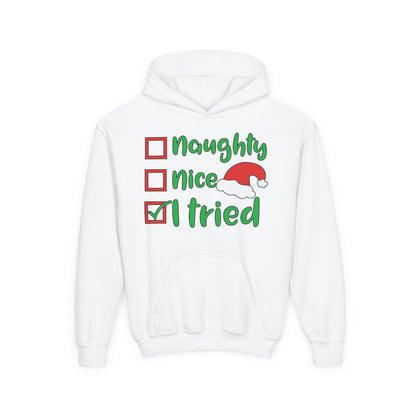 Naughty Nice I Tried Youth Hoodie