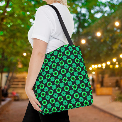 Clover Bloom Burst Canvas Tote Bag