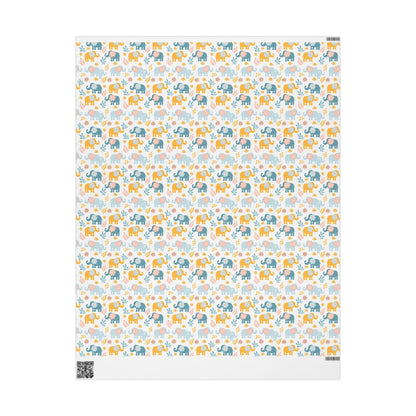 Elephants in Bloom Wrapping Paper