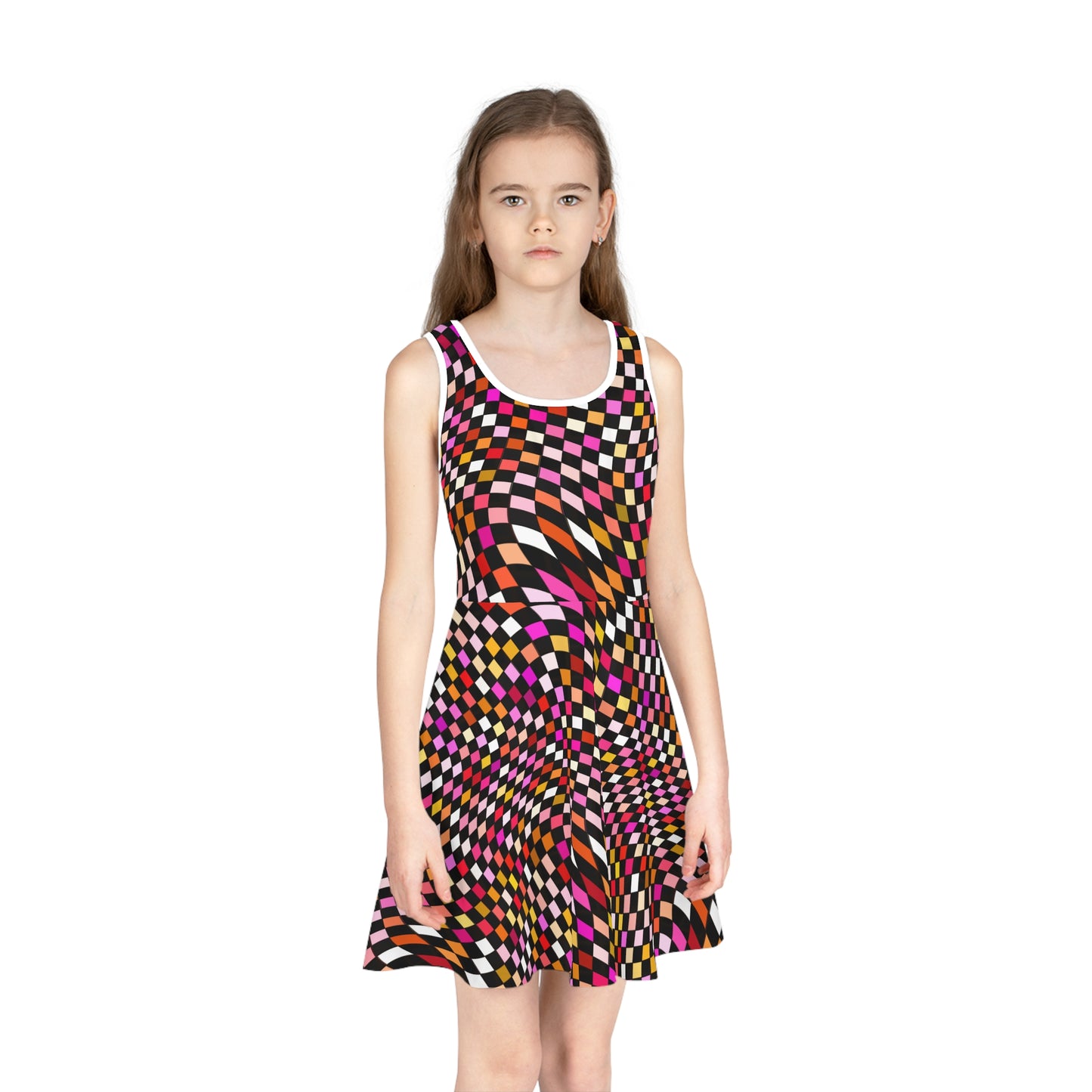 Warped Red Checkered Girls Sundress