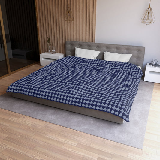 Diamond Bloom-Navy & Periwinkle Duvet Bedding Set